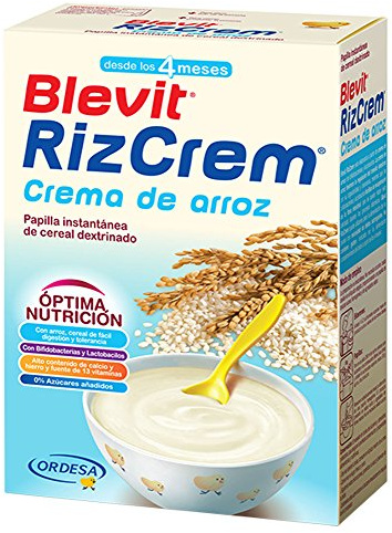 Blevit Rizcrem | 300g | Papilla de Cereales para Bebé con Crema de Arroz desde los 4 meses - Sin Gluten y Sin Azúcares Añadidos