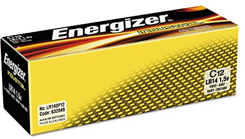 Energizer Industrial Alkaline C Batteries, 1.5 V, 12/Box