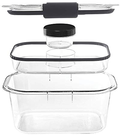 Rubbermaid Brilliance Salatbehälter für Lebensmittel, mitteltief, 4,7 Tassen, transparent