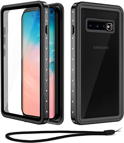 Beeasy für Samsung Galaxy S10 4G Hülle (6,1''), IP68 Wasserdicht Outdoor Handyhülle 360 Grad Schutzhülle, Stoßfest Staubdicht Sturzfest Panzerhülle mit Displayschutz für S10 4G, Schwarz
