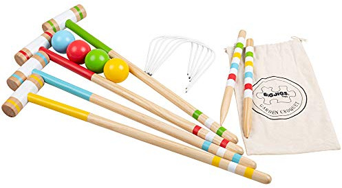Bigjigs Toys Wooden Garden Croquet Outdoor Game Playset