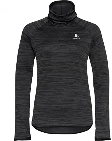 Odlo Laufshirt Damen Langarm Essential Thermal I Sport Shirt I Sport Oberteil I Midlayer I Fitness Shirt