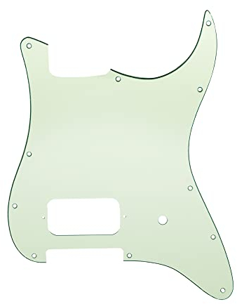 Musiclily Pro 11 Löcher Strat Pickguard 1 Humbucker Gitarren Schlagbrett für Fender USA/Mexico Tom Delonge Strat Style E-Gitarre, 3-lagig Mint Green