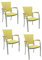 Konway 4X Aruba Stapelsessel Honig Premium Polyrattan Garten Sessel Stuhl Set Gartenstühle Gartenmöbel Terrasse Balkon Sitzgruppe Outdoor Möbel