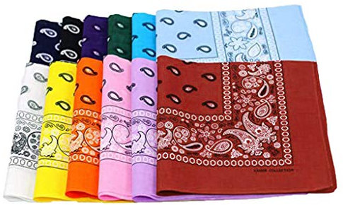 jieGorge Baumwolltaschentuch Bestickt Bandana Taschentuch farbenfrohe Set Paisley Taschentuch mit Cowboy-Kopf Dutzend Doppel-Bandana Kleine Stofftaschentücher Damen (Multicolor, One Size)