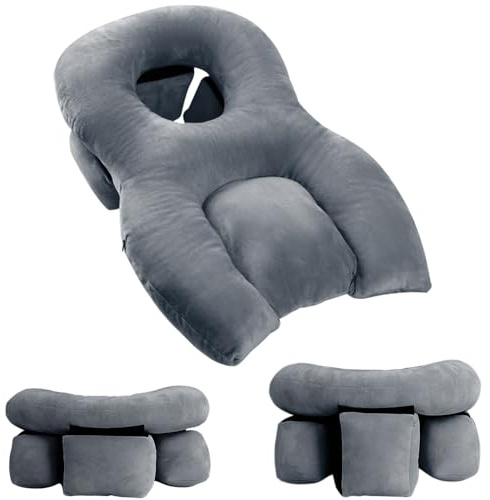Almohada boca abajo para dormir, almohada boca abajo ajustable en altura después de la cirugía ocular, almohada boca abajo para masaje, almohada propensa, equipo de recuperación de vitrectomía
