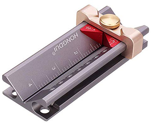 Multifunction Measuring Gauge 3 in 1 Drill Depth Stop Collar Clamping Device Positioner Locator Aluminum Alloy Limited Rings Installation Assist Table Saw Height Gauge Woodworking Tool