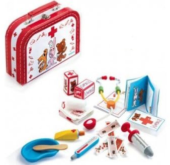 Coffret Docteur bobodoudou - kit du Docteur Enfant pour Doudou - Valise de medecin Enfant et Carte Tigre Jeu d'imitation Fille