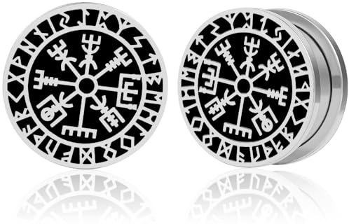 DOEARKO Flesh Tunnel Dilatatore per orecchio in Acciaio Inossidabile Tunnel per orecchio Ear Stretching Piercing per Uomini e Donne 8 mm a 16 mm (Argento, 10mm)