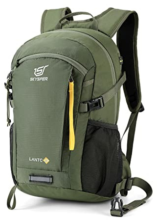 SKYSPER Leicht Wanderrucksack Klein Rucksack mit Rückenbelüftung Trekkingrucksack aus atmungsaktivem 3D Air Mesh Polyester Camping Outdoor Wandern Rucksack