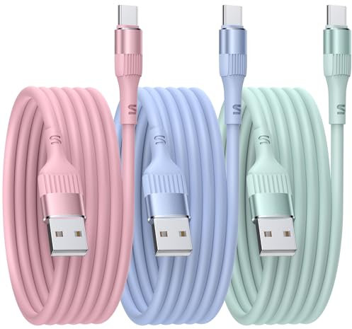 USB C Charger Cable【3PACK 6FT】 Type C Cable Fast Charging, USB A to USB-C Phone Charger Cable USBC for iPhone 17/16/15 Pro Samsung Galaxy S24/S23/S22/S21Huawei P9 Pixel 7/6 iPad Switch PS5 etc.