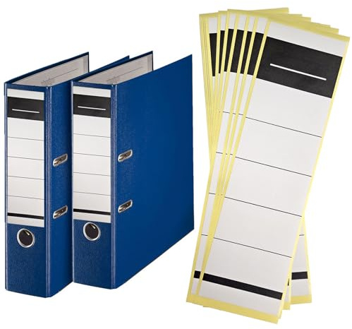 keyxer 100 Unidades de Etiquetas Autoadhesivas para Lomos de Carpetas – Adhesivos Blancos 19x6 cm, Compatibles con 8 cm de Ancho | Uso Multifuncional en Oficina, Biblioteca o Archivos