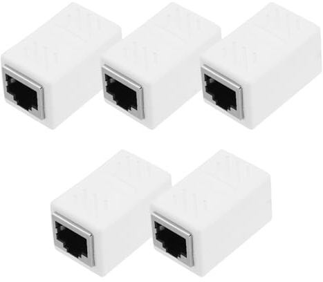 QUARKZMAN RJ45 koppling Cat7, 5 stycken splitter adapter LAN kabel förlängning för Ethernet Cat8/Cat7/Cat6/Cat5e/Cat5, vit