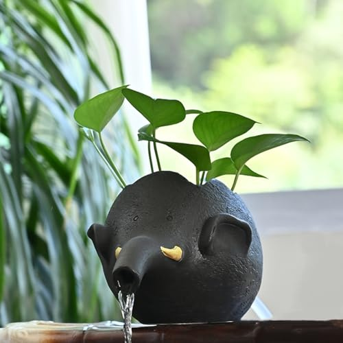 Sputacchiera per laghetto, Fontana da giardino per interni/esterni, Acquario Laghetto Decorazione, Accessori Per Laghetti Per Laghetti, Cascata Per Laghetto(Black)