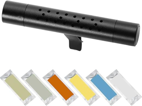 UIEXAY 1 Stück Auto Lufterfrischer Mit 7 Duftstäbchen, Auto Diffuser, Auto Duft Innenraum, Luftreiniger Duftspender Innenraum Aluminium Duft Für Auto Lüftung(Schwarz)