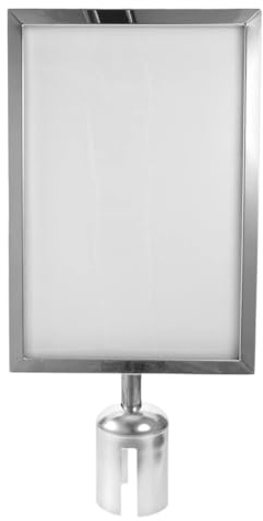 Cyyaog Versatile 2/6pcs Vertical Stanchion Sign Holder Portrait Frame Isolation Column Poster Display Crowd Control Queue Barrier(Silver,6pcs)