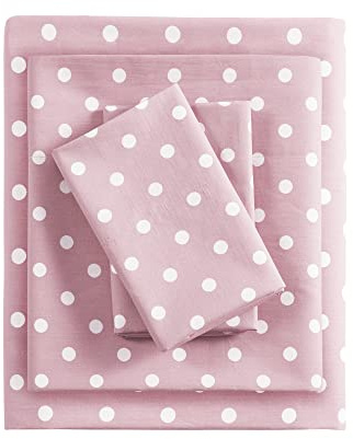 Intelligent Design 100% Cotton Twin Sheet Set for Kids - 3 Piece, Pink
