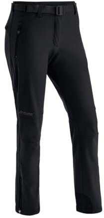 Maier Sports Tech Pants W, Warme Damen Wanderhose, Wasserabweisende Softshell-Outdoorhose für Trekking und Hiking, PFC-frei, mSTRETCH pro 2 & stormprotec-Technologie, Schwarz, 42 (W33/L32)