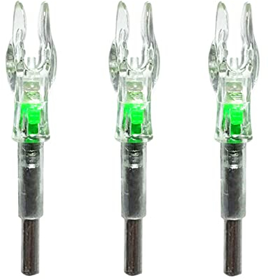 3pcs/ 6pcs Bogenschießen Leuchtnocken Beleuchtete Pfeil Nocken Automatisch Leuchtnocken Licht Arrow Nock Pfeilnocke für ID 4.2mm Carbon Pfeilshafts (Grün, 3 Stück)