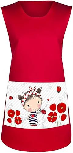 Tablier chasuble de travail pour femme Bleu | Blouse maitresse maternelle et crèche | Uniforme vendeuse commerce | Tablier de nettoyage hôtellerie restauration | ATSEM | Nounou | Auxiliaire de Vie