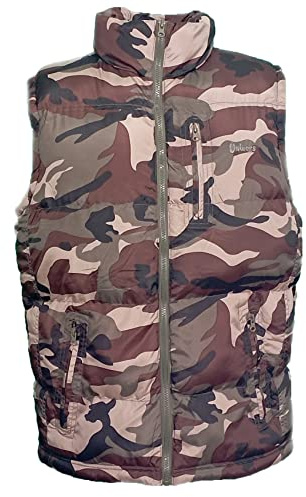 Chaleco acolchado caza camuflaje sin mangas montaña nieve militar forrado - Personalizable con tu logo, camuflaje, L