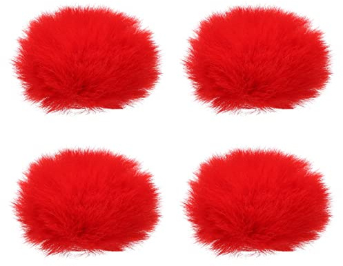 PATIKIL Pellicciotto Microfono Parabrezza 7mm x 60mm Mic Copertura Parabrezza per Interno Esterno Microfono Rosso 4pz