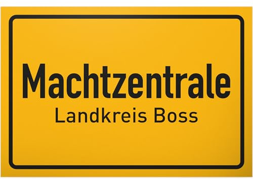 DankeDir! Machtzentale Counkreis Boss – plastskylt 30 x 20 cm – dekoration kontor kollegor chef vänner fest dekoration present presentidé – födelsedagspresent ordspråk ordspråk dörrskylt