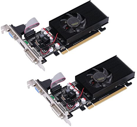 Cusstally 2 x GT210 1G D2 64BIT Illuminated Double Screen Card Supports Large and Small Chasses/All-in-One/Office