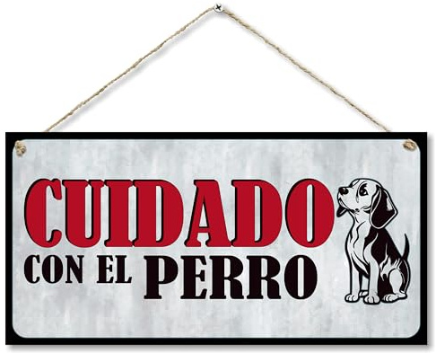 CARISPIBET ¡Cuidado con el perro! Señales para dueños de perros, señales de advertencia para exteriores, señales para el jardín y el hogar, señales para puertas, 15x30cm