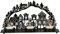 Holz Glas Design HGD Metall-Lichterbogen mit 3 Teelichtern - Größe: 28 x 6,3 x 14 cm - Festliche Weihnachtsdekoration - Zauberhafte Tischdekoration - liebevolle Details