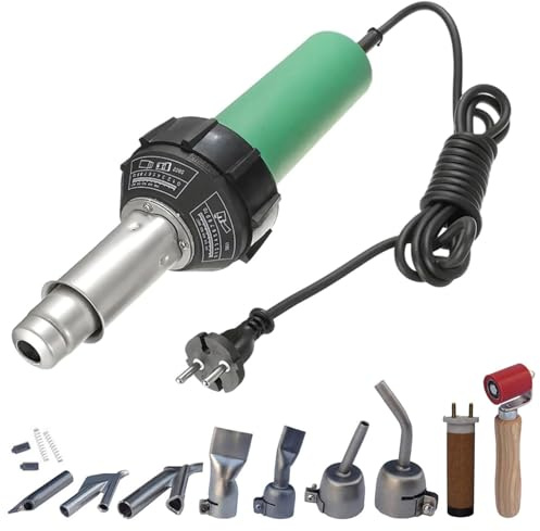 Professioneller Heißluftschweißer 1600W Kunststoffschweißset mit Schweißspitzen-Düsen und Nahtwalze für TPO/PVC einlagige Dachdeckung, Planen und Banner, Schweißen, Heißluftpistole