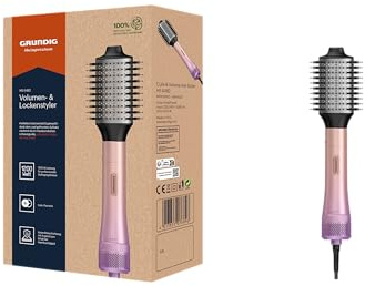 GRUNDIG HS 6482 - Dilatatore volumico e arricciacapelli HS 6482, 1200 W, ceramica con olio di argan, funzione ionica, 2 livelli di temperatura/flusso d'aria, livello freddo, attacco ovale per ricci