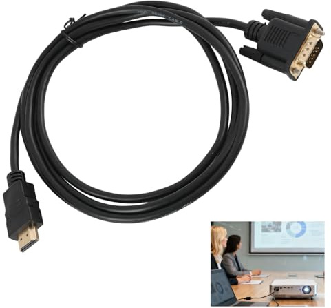 Cyiamku Cavo video HDMI a VGA maschio 1080P, adattatore unidirezionale HDMI (fonte) a VGA (visualizzazione), per computer, laptop, proiettore, monitor, TV HD, Xbox, PS3, Roku (1,8 m)