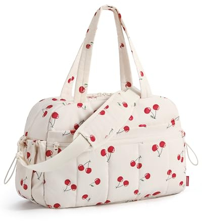 BAGSMART Borsone sportivo da donna, borsa da viaggio da 24 l, impermeabile, borsa da viaggio, bagaglio a mano, palestra, clinica, borsa ospedale, borsa in PVC per fitness, nuoto, Rosso ciliegia, S