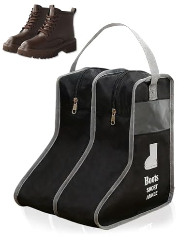 SCJJZ Bolsa para Botas de Equitación, Portátil, portabotas,porta botas futbol,Con Asa y Cremallera, a Prueba de Polvo, para Almacenamiento y Viaje de Zapatos, Botas Cortas (Negro)