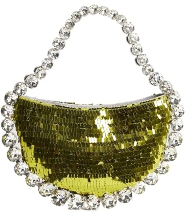 DKJAHSEK Glitter Handväska Kvinnor Axelväska Strass Flash Diamond Axelväska Kudde Axelväska Perlit Layer Axelväska för Kvinnor