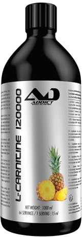 Addict sport nutrition - Carnitine Liquide - Booster énergie et endurance - Récupération musculaire et apport d’oxygène optimisé - L-Carnitine pour musculation - 1 litre - Tropical orange