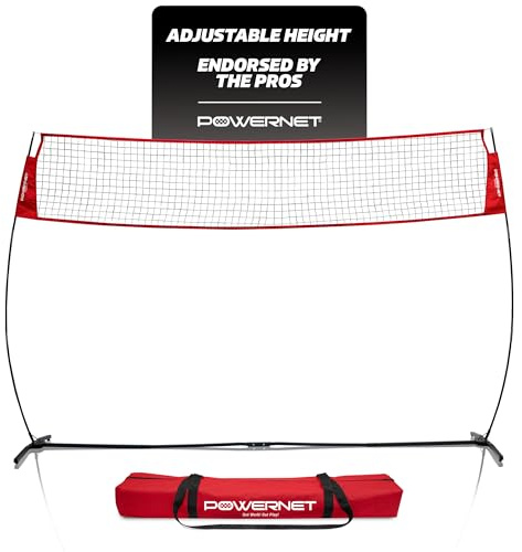PowerNet Warm Up Net, Portable Volleyball Net for Backyard Games & Training, Indoor Outdoor Volleyball Practice Equipment, Foldable One Piece Quick Setup Frame
