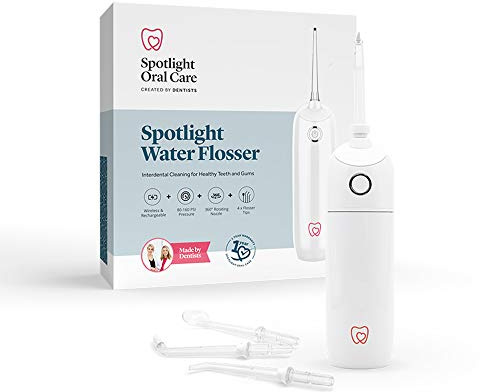 Spotlight Oral Care Water Flosser | Gently Removes Plaque & Bacteria from Between Teeth | 3 Operating Modes | Includes 4 Specialized Tips