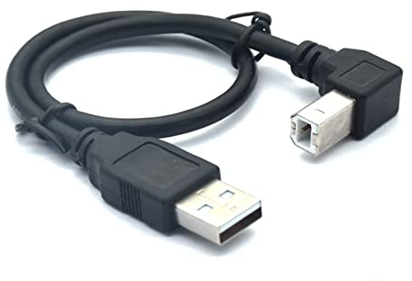 Cavo per stampante da 90 gradi, cavo adattatore da USB a stampante da 1,5 m, cavo convertitore USB 2.0 tipo B Cavo di prolunga ad alta velocità per scanner per fax (in basso)