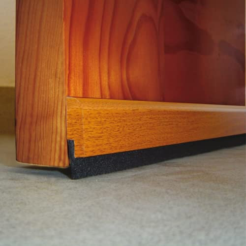 Burlete bajopuerta autoadhesivo de madera Sapeli de 91,5cm,con barra de paño ultraresstente de 10mm. Anti-ruido, Anti-aire, Anti-insectos