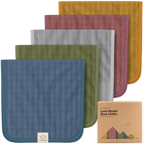 KeaBabies algodón Muselina toallitas bebé niño, niña - 5-Pack de toallitas Blandas y absorbentes bebé, toallitas de Muslo Grandes y toallitas para recién Nacidos, Sin Encogimiento, 51x26cm (Corals)