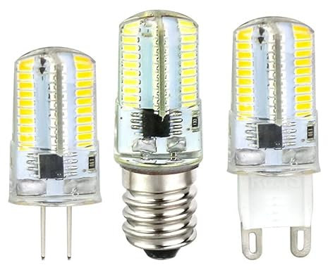 10pcs AC220V / 110V Silicone DIRIGÉ Ampoules de maïs E11 E12 E14 E17 G4 G8 G9 LED Lampe d'ampoule 64ELÉS Lustre Dimmable Remplacer les lampes halogènes 40W ( Couleur : Cold White , Taille : E11 110V )