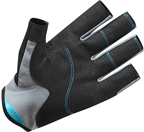 Gill Deckhand Sailing Gloves - Short Finger with ¾ Length Fingers - 50+ UV Sun Protection & Water Repellent