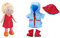 HABA 302108 - Puppe Annelie, Stoffpuppe mit Kleidung und Haaren, 30 cm, Spielzeug ab 18 Monaten & 303255 Kleiderset Regenzeit, Spiel