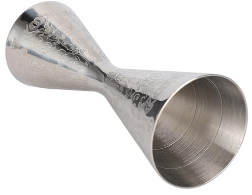 Jigger da Cocktail con Scala, Misurino per Vino da Bere con Motivo Floreale in Acciaio Inossidabile da 30 Ml 45 Ml, Accessori per Utensili da Bar