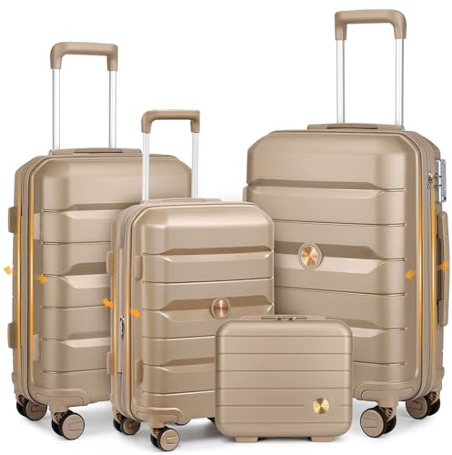 Sea choice Juego de 3 Maletas Expandibles con Neceser de Viaje Carcasa Dura PP Ruedas Giratorias 360° Todas Las Tallas Expandibles 20 24 28 Pulgadas
