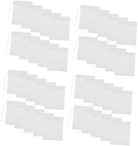 ABOOFAN 4 Ensembles De Cordon Sachet De Thé Passoire À Thé Menthe Poivrée Infuseurs À Thé En Vrac En Aluminium Sachets De Thé Pour Le Thé En Vrac Engourdi Blanche 100 Pièces * 4