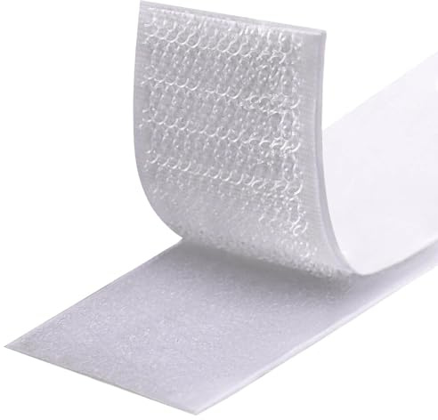 Fesoar Scratch Autocollant Double Face, Rubans Adhésifs, Bande Agrippantes Adhésives, Hook Loop Bande pour Tous Les Types D'installations Cadre Photo (Blanc, 30 mm x 3 m)