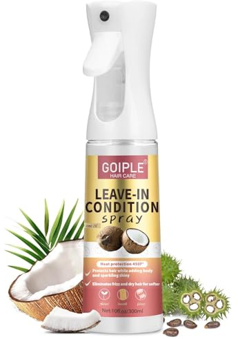 Protecteur de Chaleur pour Cheveux Intense 450°F & Soin Sans Rinçage - Spray Thermoprotecteur Cheveux Anti-Frisottis et Brillance Immédiate | Protecteur Chaleur pour Lissage, Brushings et Tous Types